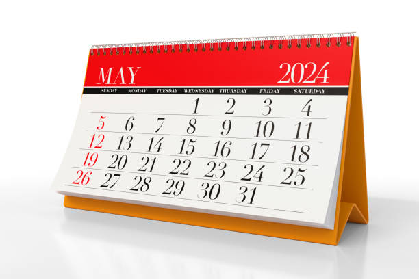 istock May 2024 Calendar. Isolated on white background. 3D Illustration 1669518124