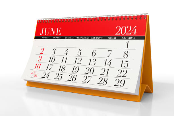 istock June 2024 Calendar. Isolated on white background. 3D Illustration 1669518127
