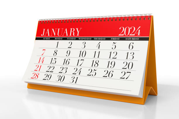 istock January 2024 Calendar. Isolated on white background. 3D Illustration 1669518131
