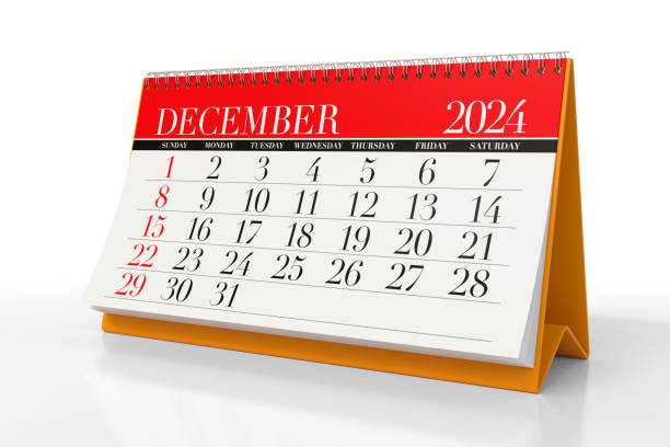 istock December 2024 Calendar. Isolated on white background. 3D Illustration 1669518140
