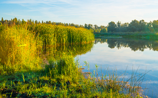 Sunrise at the beautiful lake Bruggerloch in Vorarlberg, the most western part of Austria