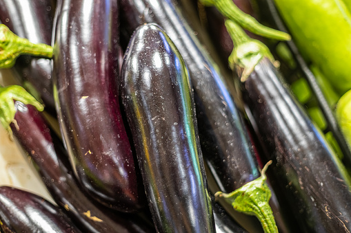 eggplants on white background