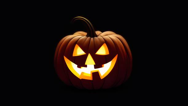 istock Jack O Lantern halloween pumpkin isolated on black background 1669561161