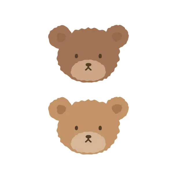 Vector illustration of Cute teddy bear face illustration