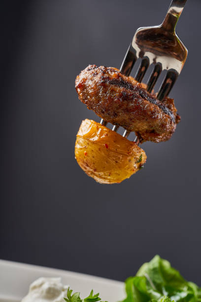 istock Meat kofta with grilled potatoes 1669689548