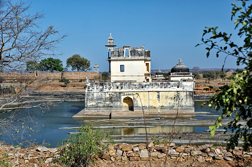 Maharani Padmini Palace in a Lake at Chittorgarh Fort state Rajasthan