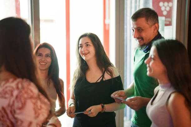 istock Attendees are waiting at the Ticket Control Line for a Stage Talk Conference 1669739841