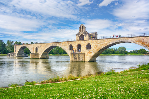 The Pont Saint-Benezet is a famous destroyed medieval bridge in Avignon, France
