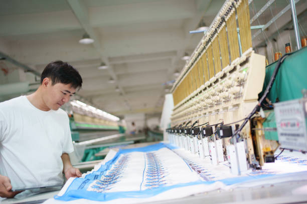 istock Male worker is looking at the loom 1669834330