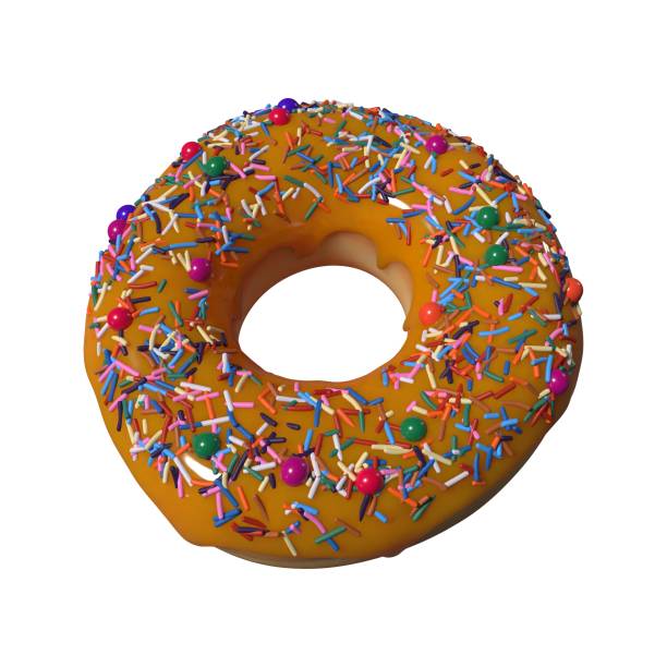 istock Caramel Donut with Sprinkles 3D Illustration in White Background 1669835676