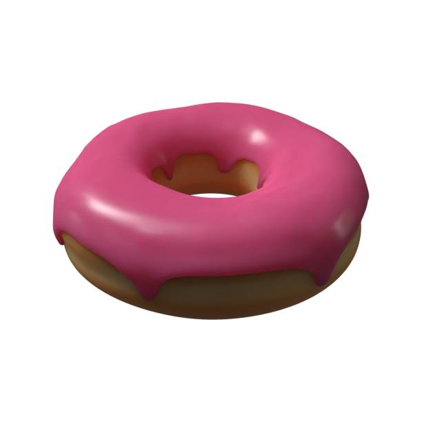 istock Pink Donut 3D Illustration in White Background 1669843056