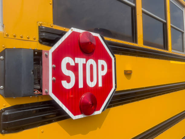 istock stop sign on yellow school bus 1669843430