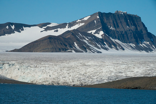 Beautiful landscapes along the Isfjorden is the second longest fjord in the Norwegian archipelago of Svalbard
