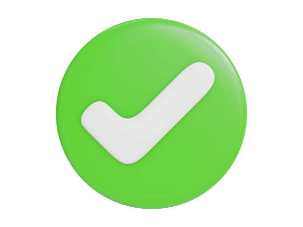istock Cartoon Button Icon on White Background, White Checkmark Graphic 1669884261