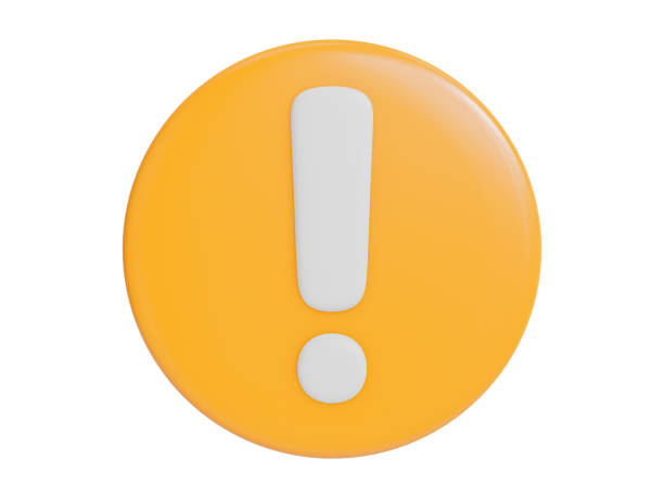 istock Cartoon Button Icon on White Background, Yellow Button with White Exclamation Mark Graphic 1669884364