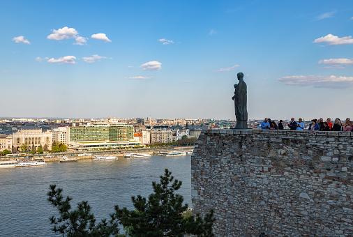 A picture of the Virgin Mary Statue atop the Buda Hill.