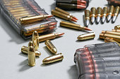 Bullet cartridges and transparent ammunition magazine