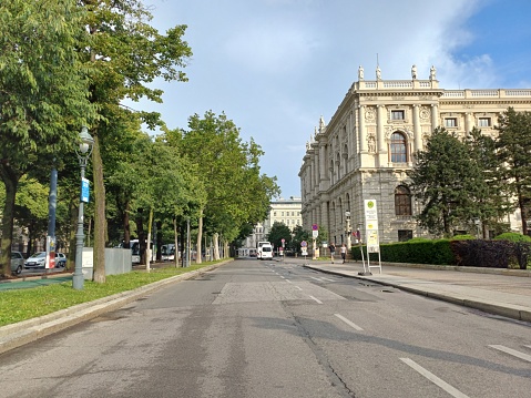 Vienna, Austria - June 8, 2023: Street view in the morning in center of Vienna city, Austria.