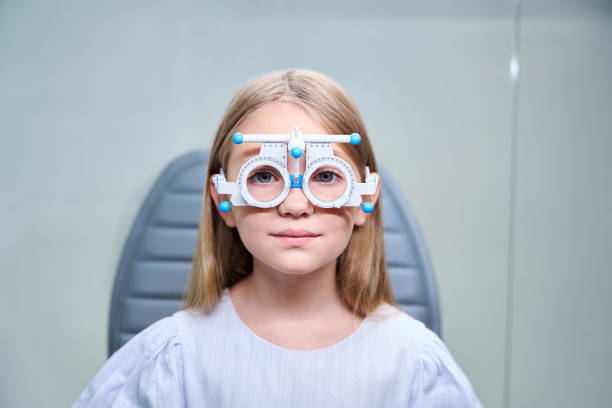 istock Calm young patient taking eye refraction test 1669935640