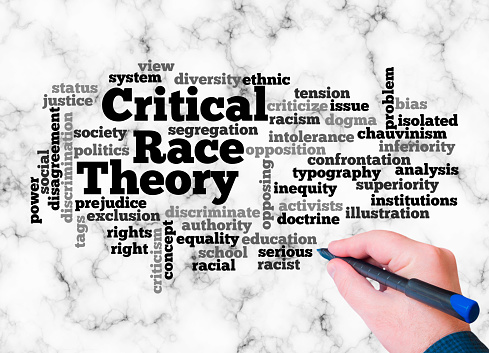 Word Cloud with Critical Race Theory concept create with text only.