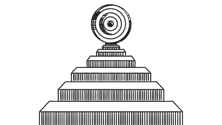 path to achieve goal business mindset doodle animation