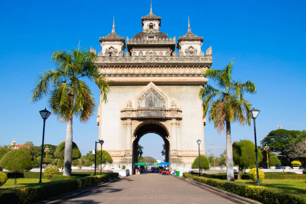 istock Patuxai Victory Gate in Vientiane, Laos 1669997350