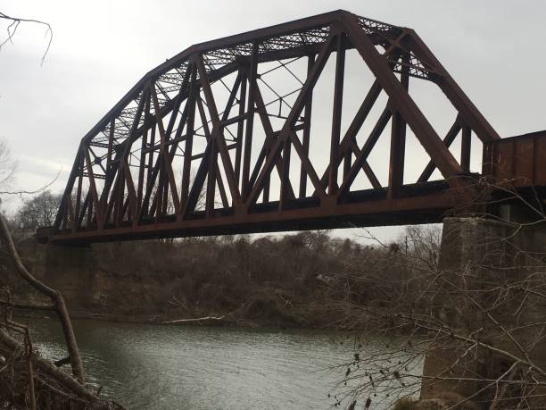 istock the railroad bridge over the river is spanning two sides of the river 1670014085