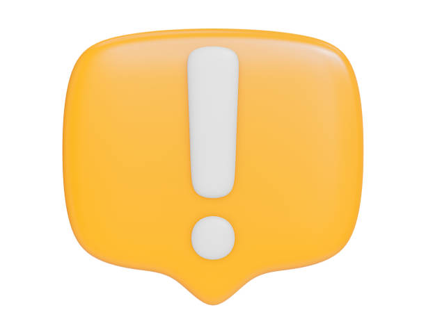 istock Cartoon Yellow Dialog Box on White Background with White Exclamation Mark 1670100198