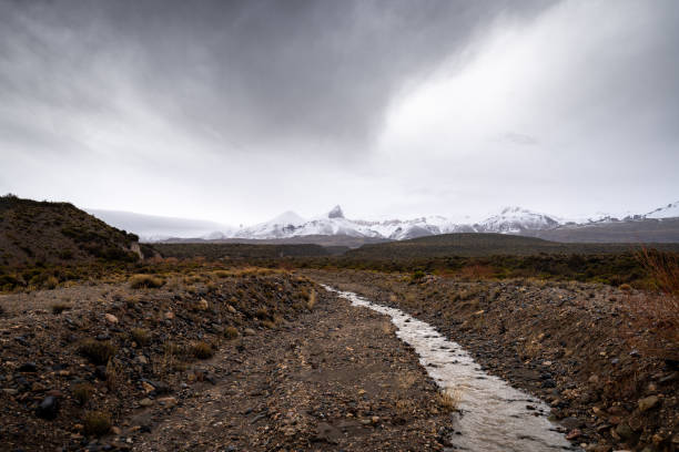 Patagonian steppes on a cloudy day at Jeinimeni National Reserve