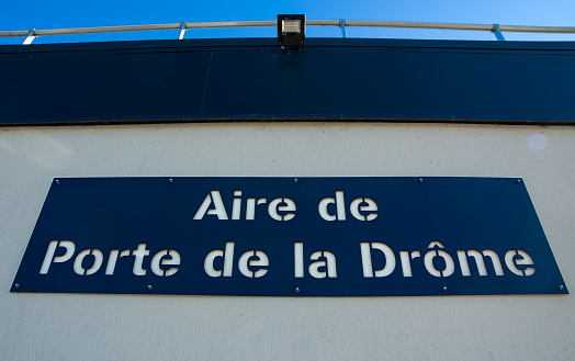 La Baume, France - July 30, 2023: Service area Aire de Porte de la Drome along the A49 in France