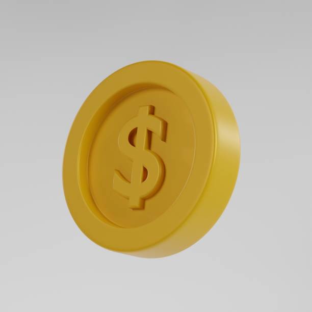 istock 3d Gold coin business and financial icon on white background. 3d render illustration. 1670214894