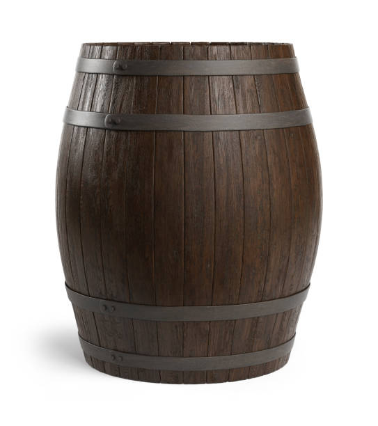 istock Wooden barrel isolated on a white background. Clipping path included. 1670264281