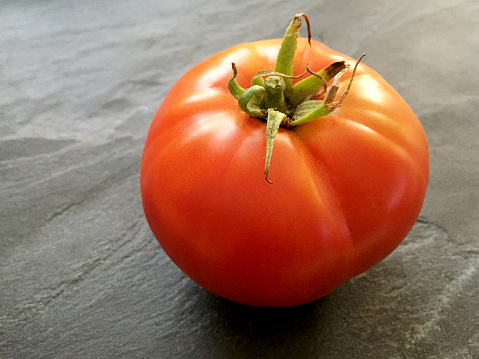 Close-up of fresh organic tomatoes with copy space