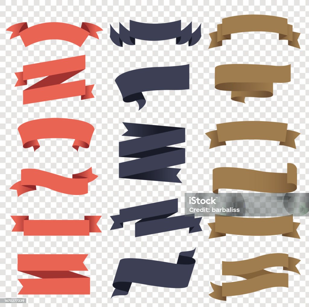 Big Ribbons Back Retro Ribbons With White Background Stock Illustration - Download Image ...