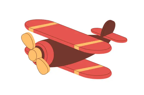Vector illustration of Toy red plane vector concept