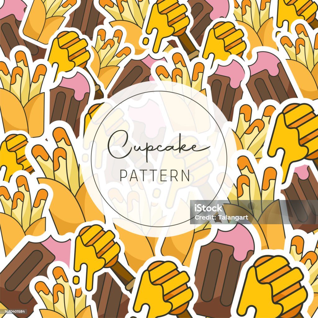 Design Cupcake Template Pattern Design Stock Illustration Download