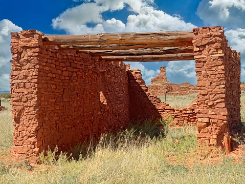 20 miles south of Albuquerque, the ancient Salinas Pueblo Mission National Monument can be found. In the Quarai unit of this park Puebloan ruins and ancient ritual stone structures can be explored including the large ruins of an early Christian church of Spanish Missionaries.