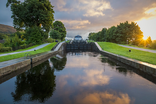 Neptune's Staircase is a staircase lock comprising eight locks on the Caledonian Canal. Built by Thomas Telford between 1803 and 1822, it is the longest staircase lock in Britain.