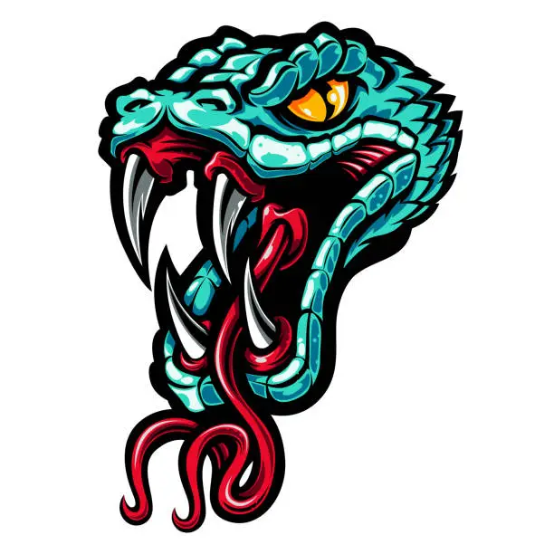 Vector illustration of Snake head mascot vector