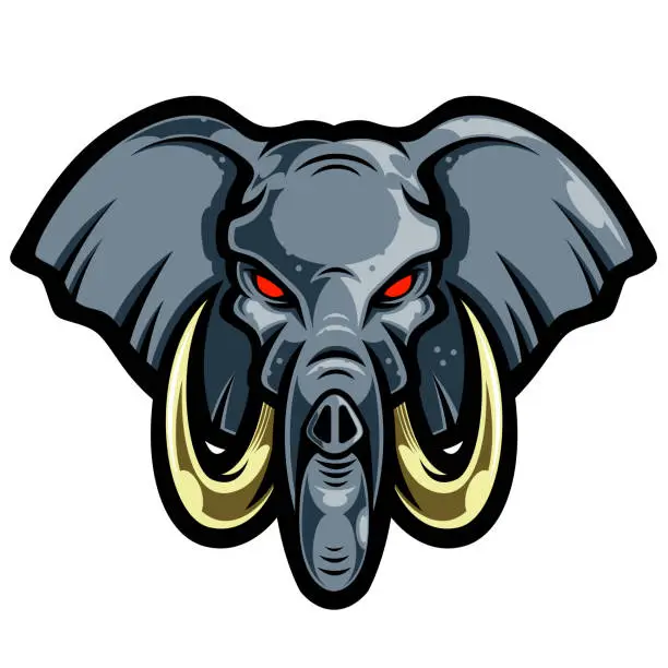 Vector illustration of Elephant head mascot vector