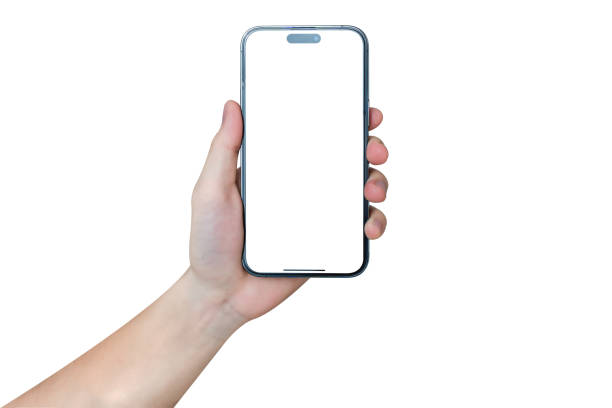 istock Hand showing smartphone with blank screen isolated on white background 1670568530