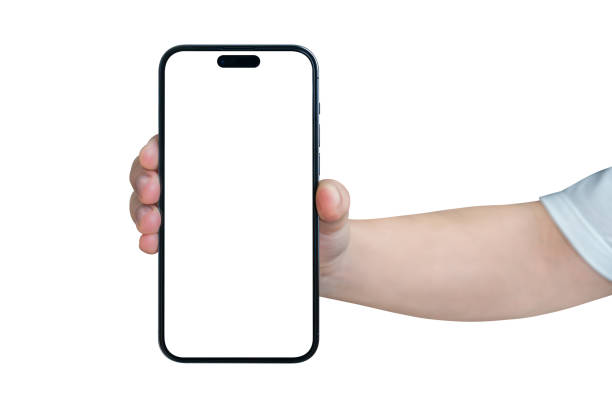 istock Hand showing smartphone with blank screen isolated on white background 1670569574