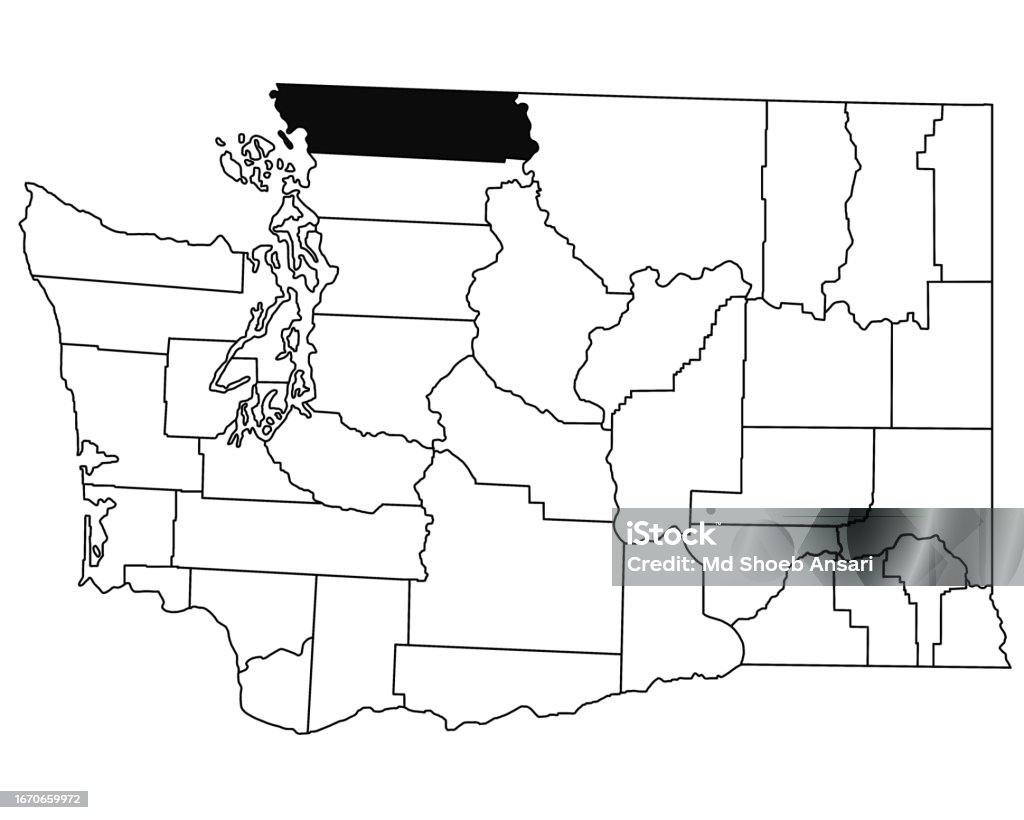 Whatcom Cu Map Of Whatcom County In Washington Dc State On White Background Single ...