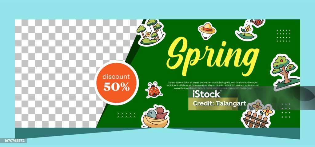 Spring Poster Horizontal Horizontal Spring Banner Template Vector Design Stock Illustration ...