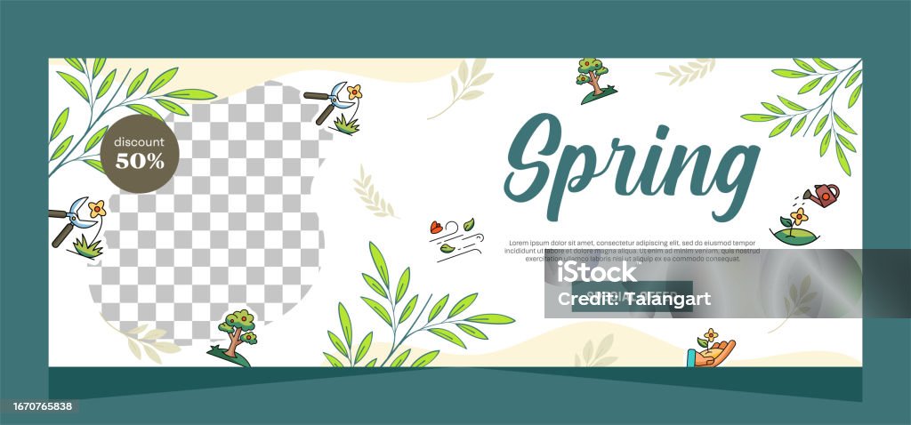 Spring Poster Horizontal Horizontal Spring Banner Template Vector Design Stock Illustration ...
