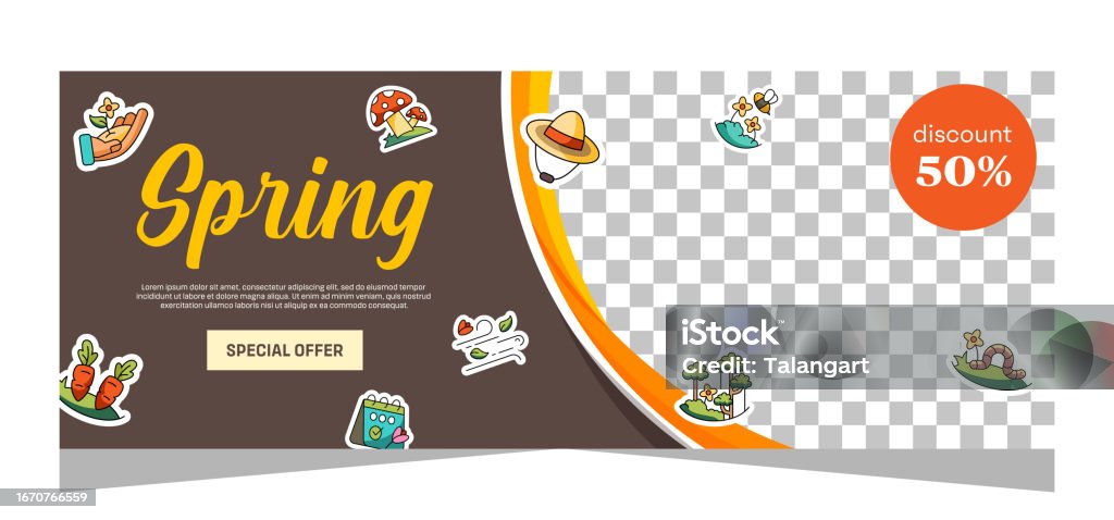 Spring Poster Horizontal Horizontal Spring Banner Template Vector Design Stock Illustration ...