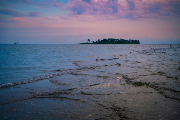 istock Milford Connecticut Sunset Seascape during tidal changes at Silver Sands State Park on Long Island Sound Beach 1670771465