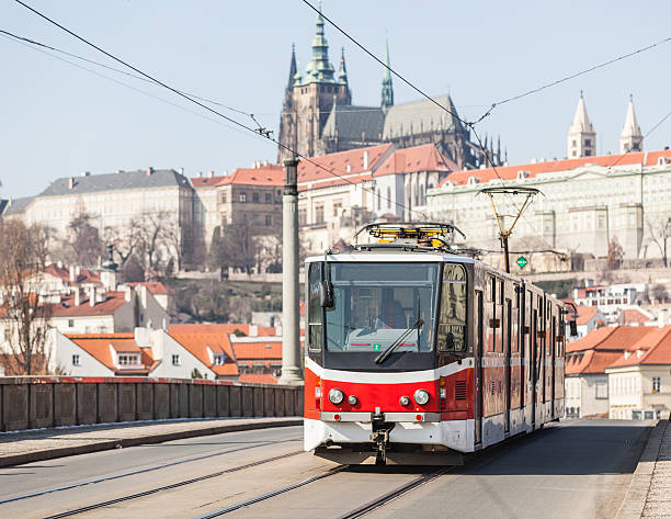 istock Tram in Prague and Castle 167079912