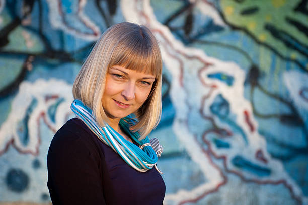 Portrait of a young woman outdoor stock photo