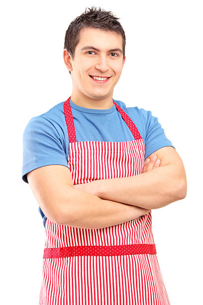 istock Young male wearing apron and posing 167080721